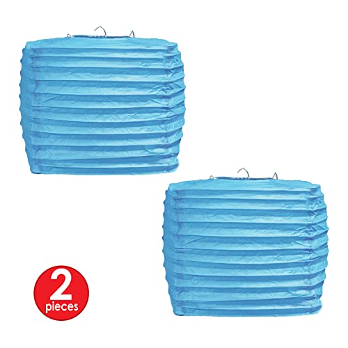 Beistle 2 Piece 8" Square Paper Lanterns, Turquoise