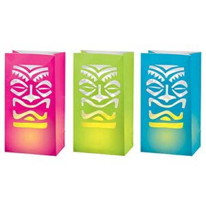 Tiki LED Luminaries - 11" x 6", Assorted Colors, 6 Pcs