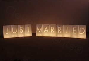 cleverdelights white luminary bags – just married – 11 bags