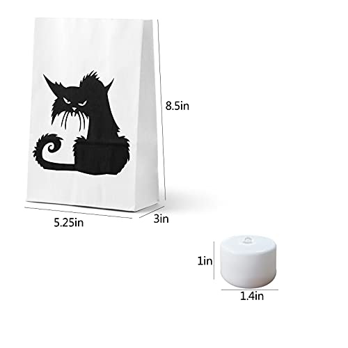 Halloween Lantern Luminary Paper Bags 4 Different Style 16 Pieces Paper Candle Bags with LED Tea Lights,Halloween Party Decor