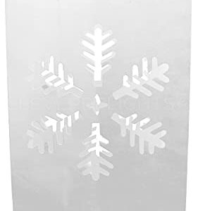 CleverDelights White Luminary Bags - 10 Count - Snowflake Design - Christmas Holiday Luminaria