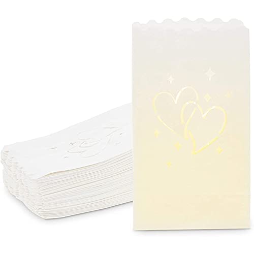 White Luminary Bags for Weddings and Party Decor (10 x 5.9 x 3.5 in, 60 Pack)