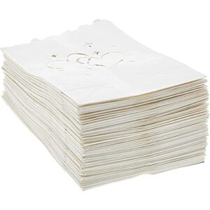 White Luminary Bags for Weddings and Party Decor (10 x 5.9 x 3.5 in, 60 Pack)