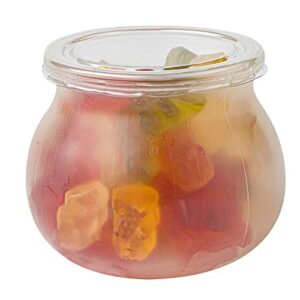 4 oz clear plastic bulbous candy jar with lid – with lid – 2 1/2″ x 2 1/2″ x 2 1/2″ – 100 count box – restaurantware