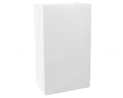 CleverDelights White Luminary Bags - 20 Pack - Wedding Christmas Holiday Luminaria