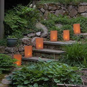 Lumabase Solar Powered Luminaria Kit, Tan - Set of 6