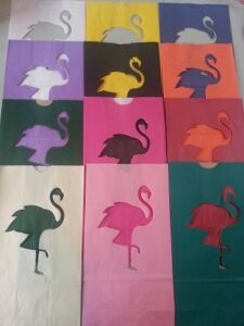 luminary bags – flamingo cut-out – pack of 10 (teal)