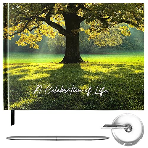 Celebration of Life Funeral Guest Book, Tree Design Funeral Guestbook with Pen, Memorial Service Guest Book, Memorial Guest Book, Memorial Book, Funeral Book, Signature Book, Funeral Book Guest