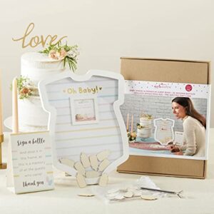 Kate Aspen Onesie Shaped Baby Shower Guest Book Shadow Box & Nursery Decoration Alternative Guestbook, One Size