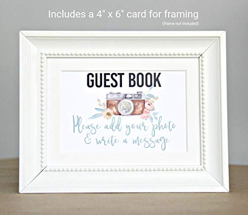 Rustic Wedding Guest Book for Rustic Wedding Decor. Softcover 90 pgs 8.5"x9" Flat-Lay. Wedding Guestbook with Blank Pages, Rustic Guest Book for Wedding(Kraft)