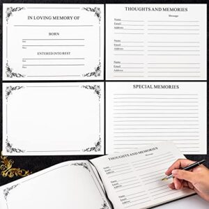 OIAMTO Funeral Guest Book,Hardcover in Loving Memory Guest Sign in Book,for Memorial Service,Leather Golden Embossed Cover,Table Display Sign,and a Black Gold Ballpoint Pen,for 210 Guests,10.2"x7.8"