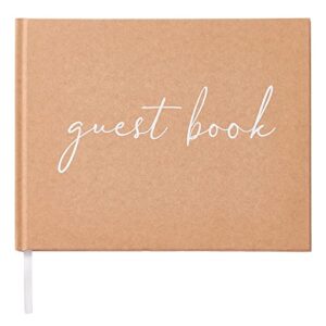 truliva rustic wedding guest book, sign in guestbook for wedding reception, kraft paper hard cover, 7″ x 9″ (lined guestbook)