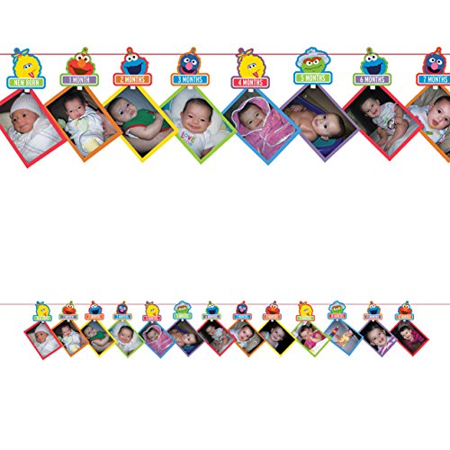 Amscan 1st Birthday Elmo Photo Garland Supplies Elmo Sesame Street Fun to be One!,Multicolored