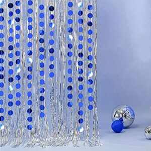 Decor365 Bling Royal Blue Circle Dots Garland Paper Hanging Polk Dot Streamer Party Decoration Bunting Banner Backdrop for Birthday/Wedding/Baby Shower/Graduation/Bridal Shower Party Supplies