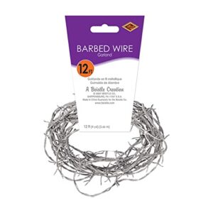 Beistle Silver Barbed Wire Garland 12-Feet Long (1-Unit)