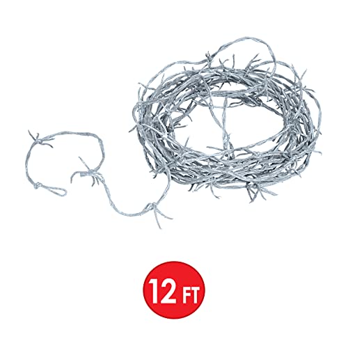 Beistle Silver Barbed Wire Garland 12-Feet Long (1-Unit)