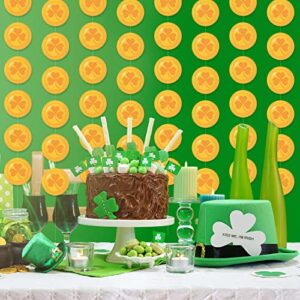 12 Strings St Patricks Day Gold Coins Garland No DIY St Patricks Day Banner for St Patricks Day Decorations Coins Window Hangings, St Patricks Day Garland for Coins Hanging Decorations