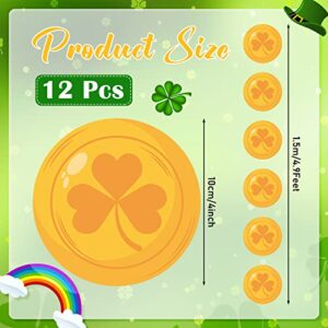 12 Strings St Patricks Day Gold Coins Garland No DIY St Patricks Day Banner for St Patricks Day Decorations Coins Window Hangings, St Patricks Day Garland for Coins Hanging Decorations