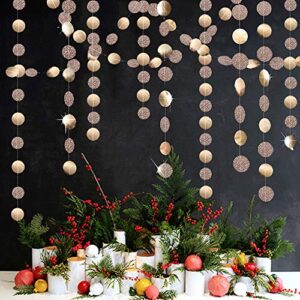 5 pack circle dots garland champagne gold party decorations paper garland party streamers bunting backdrop hanging decor banner,party decor banner totally 65 ft