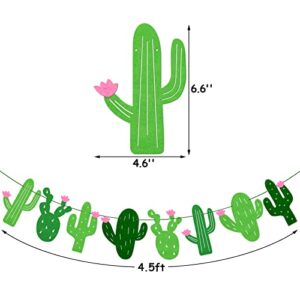 Yaaaaasss! Fiesta Banner Cacti Garlands Green Felt Mexican Themed Party Decoration Llama Birthday Party Baby Shower Supplies