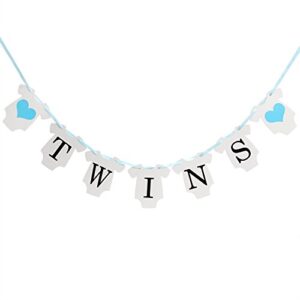 innoru(tm) it is twins banner baby shower, gender reveal,babies party decorations for baby boy 1st 2nd birthday banner