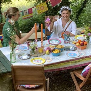 Talking Tables Bohemian Llama Paper Garland Bunting Pom Tassels (13ft) -Colorful Mexican Party Supplies for Birthday Celebration, Festival, Encanto Decorations, Banner, Garden Fiesta, Multi