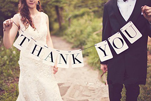 MXXGMYJ MagicW Thank You Banner Cards Baby Shower Bunting Wedding Banner Wedding Party Banner Garland Sign Photo Props Hanging Decor Wedding Party Decoration