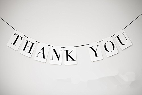 MXXGMYJ MagicW Thank You Banner Cards Baby Shower Bunting Wedding Banner Wedding Party Banner Garland Sign Photo Props Hanging Decor Wedding Party Decoration