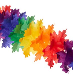 beistle tissue paper garland decoration, 7″ by 14-ft 6-inch, rainbow