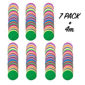 HOMESTORY 7pcs Colorful Party Paper Garland Circle Dots(92ft in total), Hanging Rainbow Decorations for Birthday Party and Wedding, Classroom Decorations, Home Decor Wall Hanging Decorations