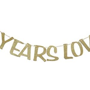 12 Years Loved Banner Sign Gold Glitter for 12th Birthday Party Decorations Anniversary Decor Photo Booth Props