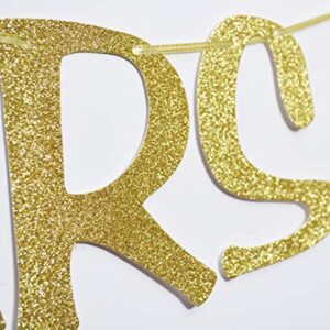 12 Years Loved Banner Sign Gold Glitter for 12th Birthday Party Decorations Anniversary Decor Photo Booth Props