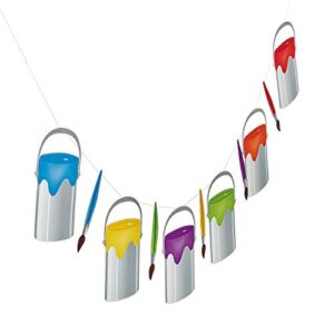 fun express – little artist paint bucket garland for birthday – party decor – hanging decor – pennants – birthday – 1 piece