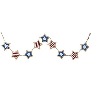dii 4th of july home décor indoor/outdoor, garland, 71″, patriotic stars