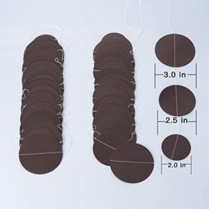 Brown Paper Garland Party Decor Circle Dot Banner Streamers Backdrop Hanging Decorations, 20 Feet in Total