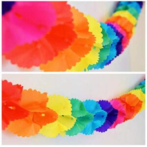 rainbow paper garland – 12 ft long by new paradise