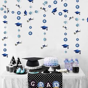 4 pcs Royal Blue Graduation Party Decoration Congrats Grad Garland Streamer Banner Backdrop for Graduation Party Supplies