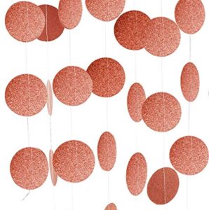 rose gold party supplies glitter grand paper dots hanging – 4 pack 52 feet for bachelorette party,wedding, birthday party decoration