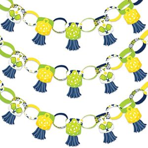 big dot of happiness let’s rally – pickleball – 90 chain links and 30 paper tassels decoration kit – birthday or retirement party paper chains garland – 21 feet