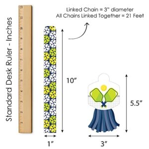 Big Dot of Happiness Let’s Rally - Pickleball - 90 Chain Links and 30 Paper Tassels Decoration Kit - Birthday or Retirement Party Paper Chains Garland - 21 feet