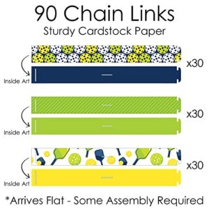 Big Dot of Happiness Let’s Rally - Pickleball - 90 Chain Links and 30 Paper Tassels Decoration Kit - Birthday or Retirement Party Paper Chains Garland - 21 feet