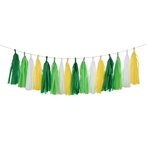 Meetppy GUZON 20PCS Yellow Green White Party Decorations Tissue Party Banner Garland for Bachelorette Engagement Birthday Wedding Baby Bridal Shower Anniversary Garden Tea Party Supplies