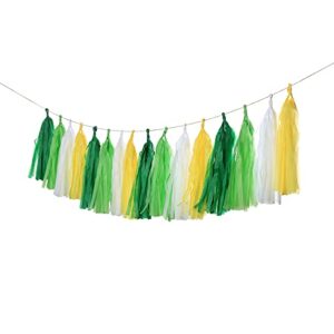 Meetppy GUZON 20PCS Yellow Green White Party Decorations Tissue Party Banner Garland for Bachelorette Engagement Birthday Wedding Baby Bridal Shower Anniversary Garden Tea Party Supplies