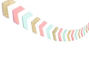 mint coral arrow banner tribal party supplies wild one boho garland gender reveal party baby shower decorations back to school classroom garland graduation nursery decorations 13 feet 42 pcs