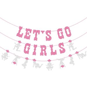 Space Cowgirl Let's Go Girls Bachelorette Party Banner for Western Cowgirl, Last Rodeo Hoedown, Nash Bash Nashville Bachelorette Party Decorations