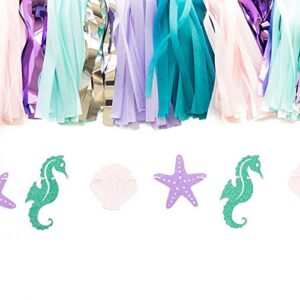 Mermaid Seashell Banner Garland Party Supplies for Kid Birthday Party Decoration