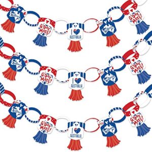 big dot of happiness australia day – 90 chain links and 30 paper tassels decoration kit – g’day mate aussie party paper chains garland – 21 feet