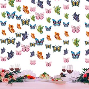 6 pieces colorful butterfly hanging garland paper butterfly banner party decorations for wedding, baby shower, birthday and theme decor, 473 inch, 6 patterns