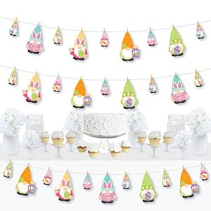 big dot of happiness easter gnomes – spring bunny party diy decorations – clothespin garland banner – 44 pieces