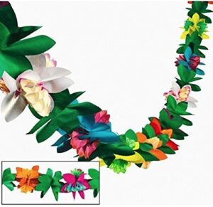 tissue flower garland, set of 3 streamers, tropical, luau party garlands